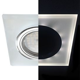 Ecola LD1651 MR16 GU5.3 св-к Стекло Квадрат подсветка 4K Матовый/Хром 25x90х90 SL1651EFF (10!)