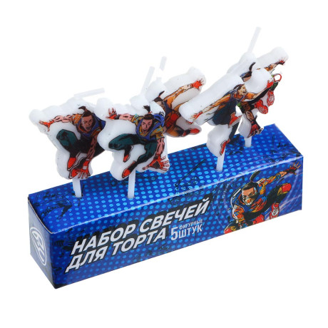 BY Супергерои вселенной Набор формовых свечей 5шт, 10х8х2 см, 2 дизайна