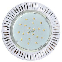 Ecola GX53 H4 DL5383 св-к Рифленые реснички Белый/Алюм. 20x110 FW5383ECB (10!)