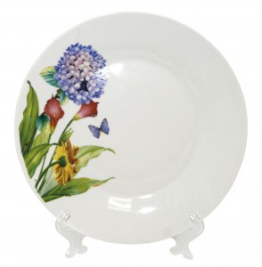 Тарелка обеденная Гортензия 23см фарфор (кратность 12шт!!!) МФК MFK20231