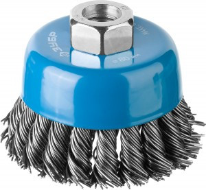 ЗУБР "ПРОФЕССИОНАЛ". Щетка чашечная для УШМ, плетеные пучки стальной проволоки 0,8мм, 80ммхМ14