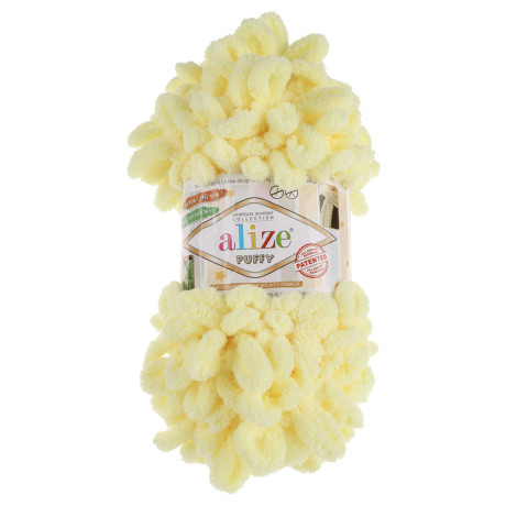 Пряжа Puffy/Ализе 100г/9,5м 100% Микрополиэстер (13-светло-жёлтый)