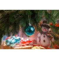 Шар Т173-7 6шт 6см (глянцевые)бирюзов (120)