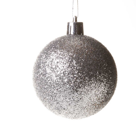 Набор елочных украшений Т558 Серебро Шары микс 4см*16шт 6см*20шт (круг.короб)(32)
