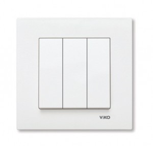 VIKO by Panasonic KARRE  выкл. СУ 3 клав. вертик. крем((12шт.) крем 10А  90960168