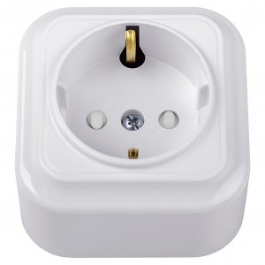 Bylectrica Вариант роз. 16А 1 мест. ОУ (земля) штор. (корп. ABS) белый РА16-0106