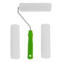 Валик &quot;Поролон&quot; с ручкой и 2 шубки 180 мм, D 42 мм D ручки 6 мм Сибртех