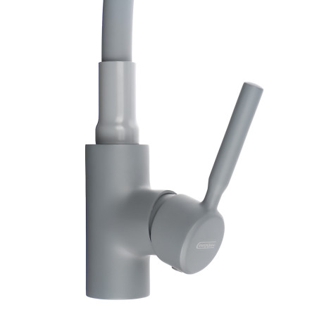 СоюзКран Смеситель для кухни, гибкий излив, керам. картридж 35мм, серый, цинк, SK01-F132