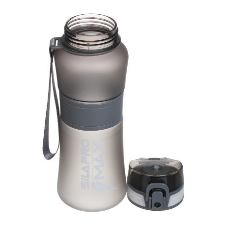 SILAPRO MAX Бутылка спортивная с замком, ULTIMATE GREY, 600мл, РС, силикон