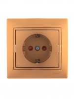 Lezard Мира роз. СУ 1 мест. 16А металлик золото (земля, керамика, шторки, корпус PC) 701-1313-124