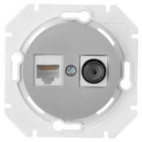 Bylectrica РЕТРО ПРОВАНС мех. комп. роз. RJ-45 + TV СУ корп. ABS, (ТК-6351 серебро)