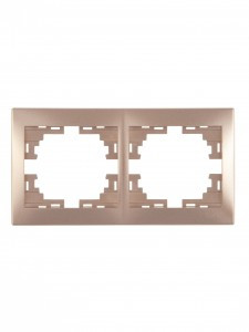 Lezard Мира рамка 2 мест. (б/вст, горизонт.) светло-коричневый перламутр (PC) 701-3100-147