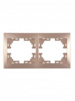 Lezard Мира рамка 2 мест. (б/вст, горизонт.) светло-коричневый перламутр (PC) 701-3100-147