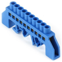 Smartbuy Шина N "Ноль" (нул.) (латунь) 6х9мм изолятор комб. на DIN-рейку, 10 отв. SBE-bc-10-dri