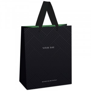 Пакет подарочный 18*23*10см MESHU "Black Water", отд. фольгой, выб. лак, матовая ламинация 339781