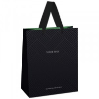 Пакет подарочный 18*23*10см MESHU "Black Water", отд. фольгой, выб. лак, матовая ламинация 339781