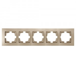 Bylectrica НОВЫЙ СТИЛЬ рамка 5 мест. СУ шампань, (ЮЛИГ.735212.555 шампань)