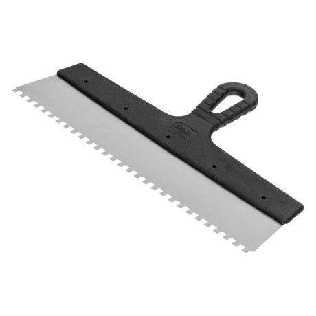 Шпатель из нержавеющей стали, 350 мм, зуб 6 х 6 мм, пластмассовая ручка Сибртех