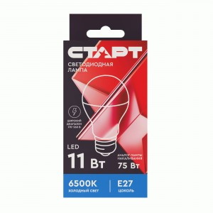 СТАРТ лампа св/д ЛОН A60 E27 11W(880lm) 6500K 6K 108x60 матов пласт/алюм IC-драйвер 1336
