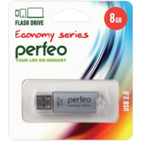 Флэш-диск USB 8GB Perfeo E01 Silver economy series