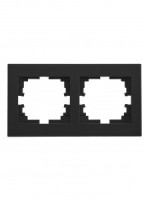 Lezard RAIN рамка СУ 2 мест. гориз. с вст. черный бархат 703-4242-147