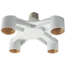 Ecola патрон-переходник с цоколя E27 на 4хE27 Широкий Белый A7T47WEAY