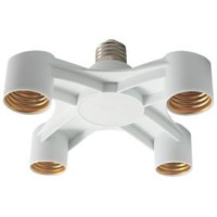 Ecola патрон-переходник с цоколя E27 на 4хE27 Широкий Белый A7T47WEAY