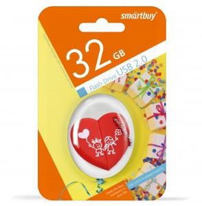 Флэш-диск (флэшка) USB UFD Smartbuy 32GB Wild series Сердце (SB32GBHeart)