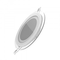 Gauss св-к встр. св/д круг с дек.стеклом 18W(1450lm) 4000K 4K 200(150) алюм. белый 947111218