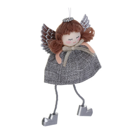 СНОУ БУМ Сувенир елочный Ангел 15 см, полиэстер, серый, 3 вида