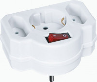 Navigator разветвитель 3роз. 16А, 1 роз.земля, выкл. шторки, белый NAD-3-R2F-WH 94698