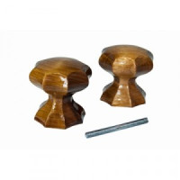 Ручка-кнопка дверная дерево граненая Дуб Й-Ола инд. уп. (24)