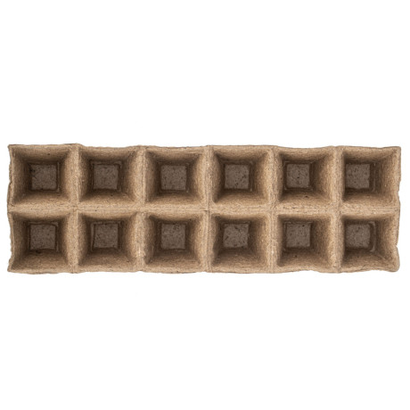 Кассета для рассады, 310 х 100 х 50 мм 12 ячеек, торфяная,