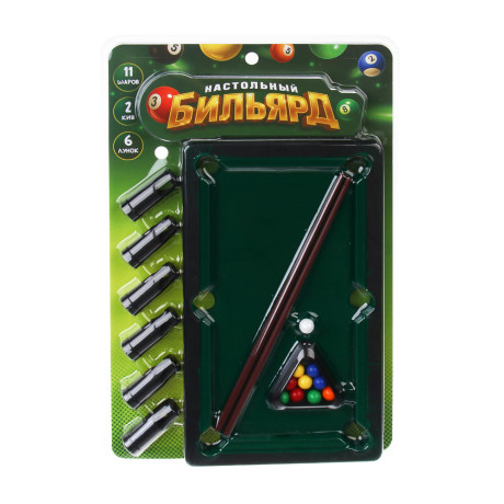 Игра настольный бильярд, 31х18,5см, пластик