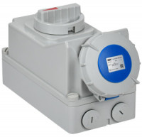 IEK силовая  розетка ССИ-823 (CEE) стац. с механ.блокировкой 2P+PE 32А-6ч 220В IP67 PSR11-032-3-5-67