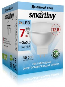 Smartbuy MR16 GU5.3 12V 7W(500lm) 4000K 4K пластик SBL-GU5_3-07-40K-12V