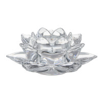 Подсвечник тм LADECOR "Цветок лотоса" стеклянный, 12,5x12,5x5 см
