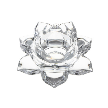Подсвечник тм LADECOR "Цветок лотоса" стеклянный, 12,5x12,5x5 см