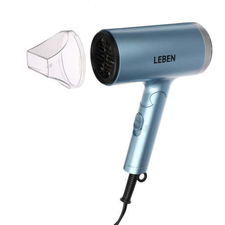LEBEN Фен, 1600 Вт, 3 темп. режима, металл, пластик, голубой