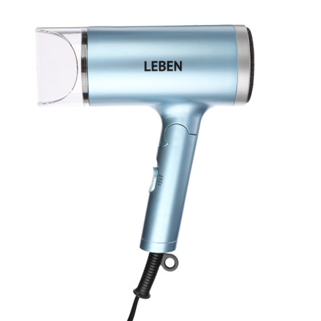 LEBEN Фен, 1600 Вт, 3 темп. режима, металл, пластик, голубой