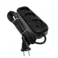 UNIVersal сет. удлинитель ПВС 2х0.75 3роз. 3м 6А черный У6-639M 2005