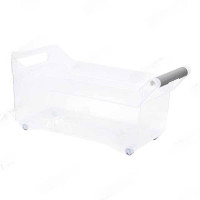 Органайзер с ручкой 7 л на колесах прозрачный М1621