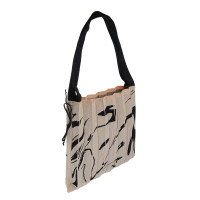 Сумка - шоппер 36х34см, 1 отделение, "вязанный" материал, складной, с завязкой, "Абстракт кофейный"