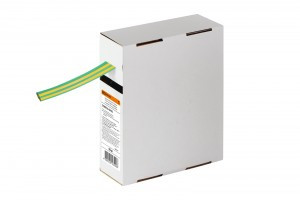 TDM термоусадка трубка ТУТнг 12/6 желто-зеленая 10м на катушке (мини-бокс) SQ0518-0435