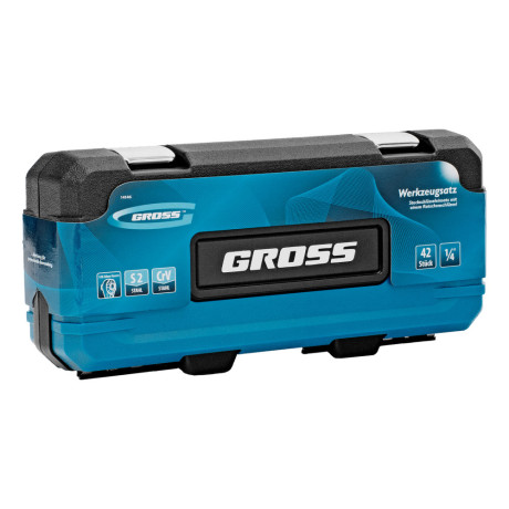 Набор инструментов, 1/4", CrV, 120 зубьев, 42 предмета Gross