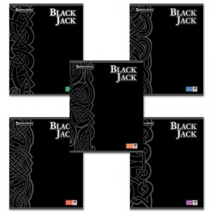 Тетрадь 48л. BRAUBERG клетка, выбор. лак, "Black Jack", 5 видов, 401824