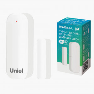 Uniel Умный датчик открытия дверей и окон Wi-Fi AAAx2 голос.упр+UnielSmart белый USN-A510 OS/WF