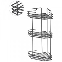 Полка для ванной угловая 3 яруса,ГРАФИТ,20,5*20,5*52см,металл,термопласт покрытие,310870/ Рыжий кот