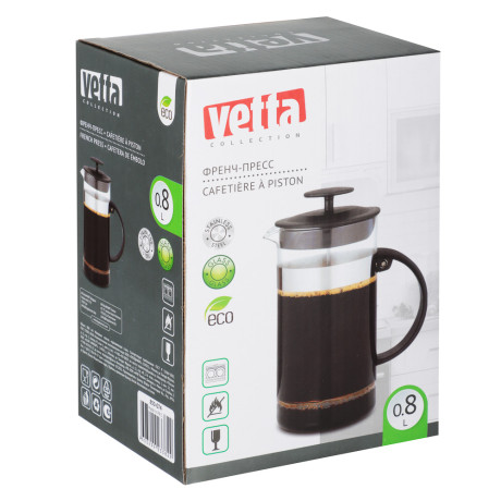 VETTA Флор Френч-пресс нерж.сталь, стекло, 800мл B05-800