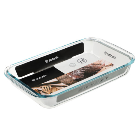 SATOSHI Форма для запекания жаропрочная прямоуг., с ручками, стекло, 34,5х20,4х5,2см, 2,2л,GB-2200